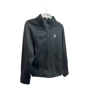Spyder Jacket Mens Medium Full Zip Knit Black